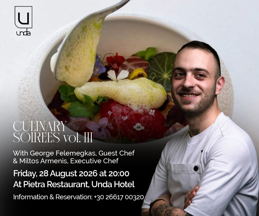 Γαστρονομικό ταξίδι με διακεκριμένους chef @Pietra Restaurant, Unda Hotel, 28/08/2026 